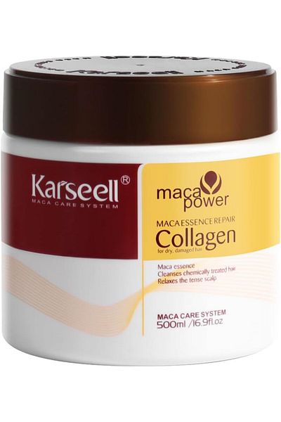 Karseell علاج الشعر بالكولاجين، إصلاح عميق، ترطيب، قناع شعر بالكولاجين بزيت الأرغان، خلاصة للشعر