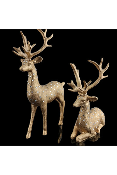 TEVFİK GÜNDAY DEKORASYON Tev-2 li sarı tasli geyik