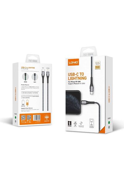 LDNIO USB-C to lightning / Fast Charging data cable - 30w / 1M