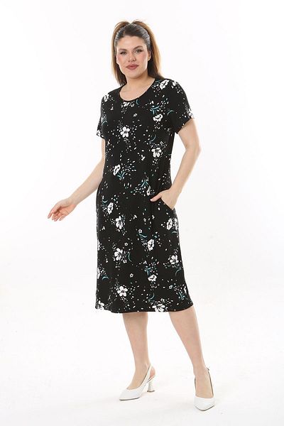 modayız Summer Pocket Plus Size Dress 18B-2513