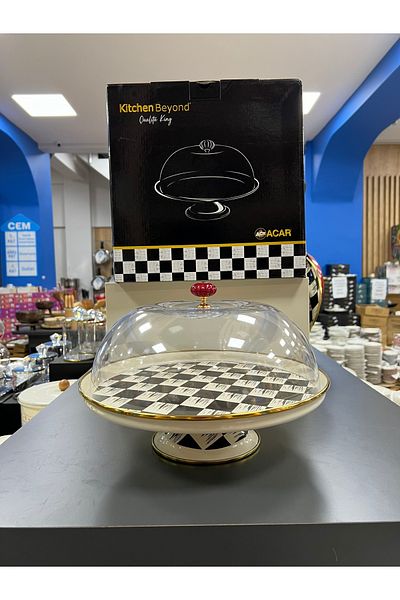 ACAR Qualita-King Enamel Cake Bell Jar Checkers - Comfortable and Stylish Decor