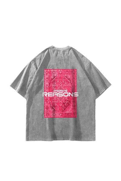 Sekizbiraltı Λευκό μπλουζάκι με εκτύπωση Virtual Tracks Oversize Unisex που πλένεται