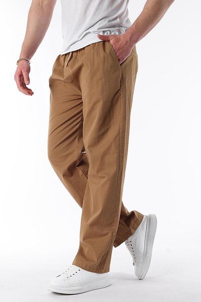 Madmext Camel Herrenhose mit weitem Bein und Krawatte E7403