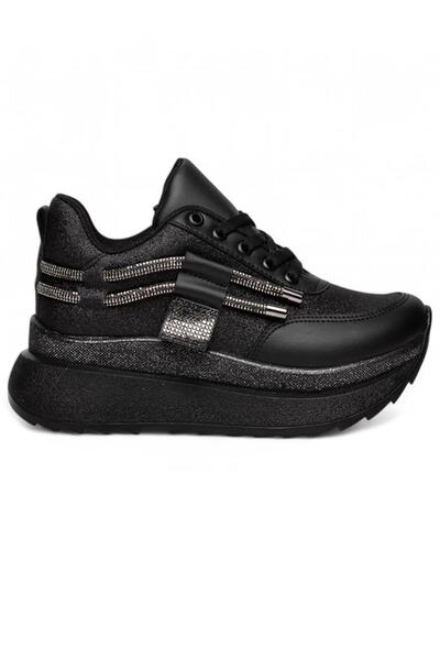 Celira Pantofi sport pentru femei Mdl Black Skin cu șireturi