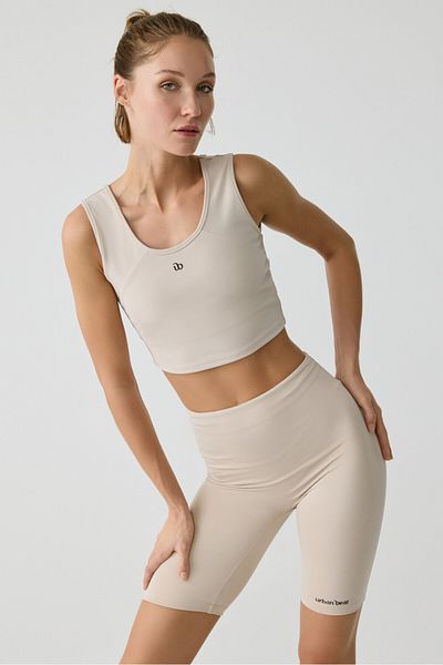 Urban Beat NAYLA Damen-Tanktop, Sportbekleidung, Steinfarbe, Bustier
