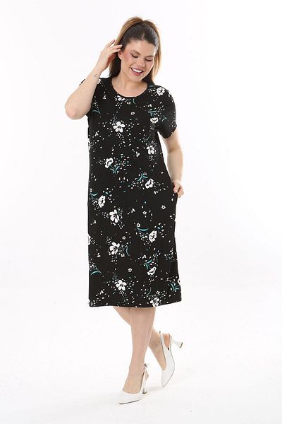 modayız Summer Pocket Plus Size Dress 18B-2513