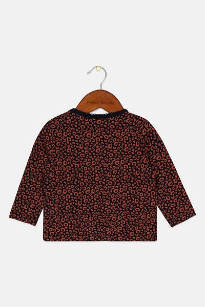s.Oliver Toddlers Girl Animal Print Long Sleeve Top, Pale Red
