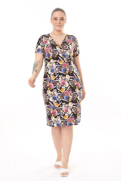 modayız Φόρεμα με διπλό γιακά Plus Size 1C-2523