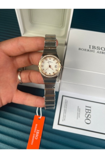 İBSO ساعة نسائية باللون الذهبي الوردي، ضمان لمدة عامين، مقاومة للماء