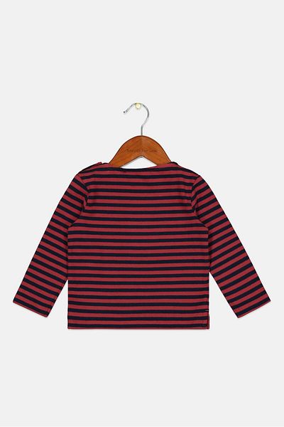 s.Oliver Toddlers Girl Stripe Long Sleeve Tops, Pale Red
