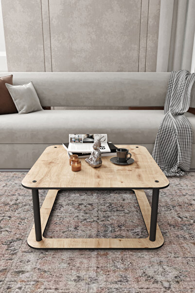 Genel Markalar ARZUM HOME HOLE Masivo Orta Sehpa 70x70 KARE SAFİR MEŞE