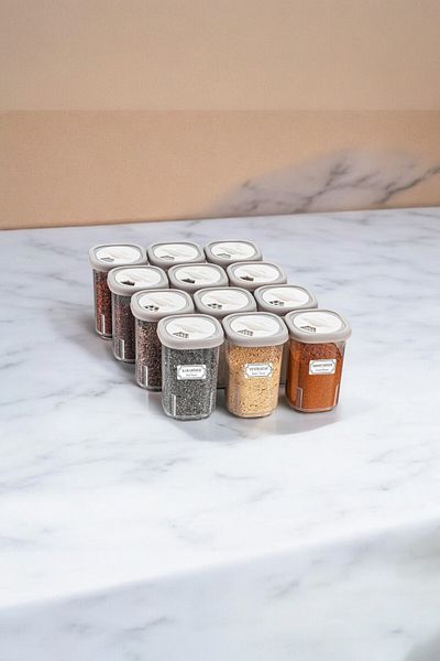 Home Liona 12-Piece 24-Piece Lockable Airtight Swivel Head Clamshell Seasoning-Storage Container Set