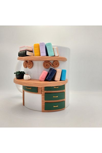 kuphane كوب كتاب ثلاثي الأبعاد مصنوع يدويًا كوب قهوة مع كتاب بورسلين بوليمر كلاي Pinterest MUG