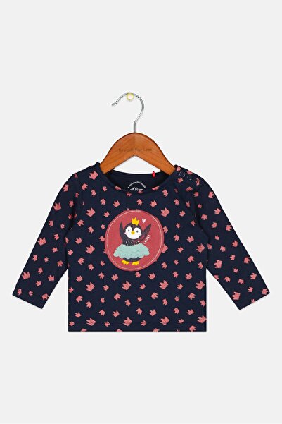 s.Oliver Toddlers Girl Allover Print Long Sleeve Top, Navy