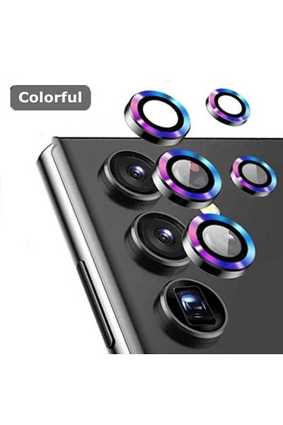 Choice Samsung S24 Ultra Colorful Metal Lens Ring Glass Case For Samsung S24 S23 Ultra S22 Plus Camera Lens