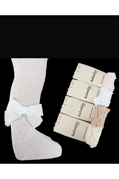 Katamino Baby Girl Pantyhose Argyle with Bow Accessories