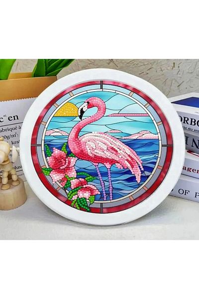 MENTAŞ 20X20 Round Framed Beaded Crystal and Diamond Mosaic Painting Set