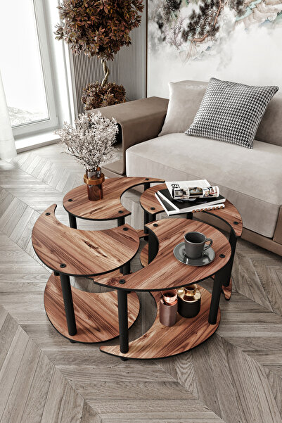 messer YİN YANG UNITY SERENITY ORTA SEHPA 4 LÜ CEVİZ 70CM