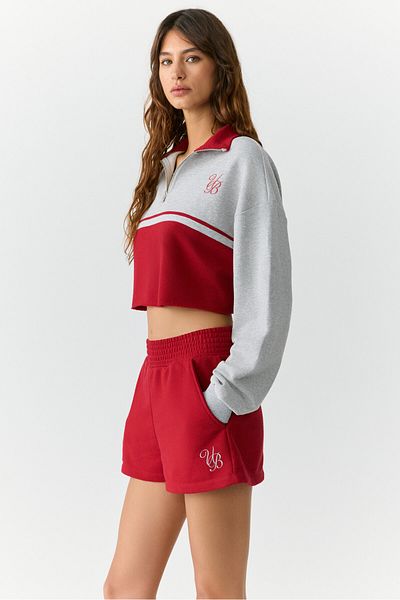 Urban Beat Urbanbeat Damen-Shorts mit elastischem Bund und Taschendruck, Relaxed Red Shorts