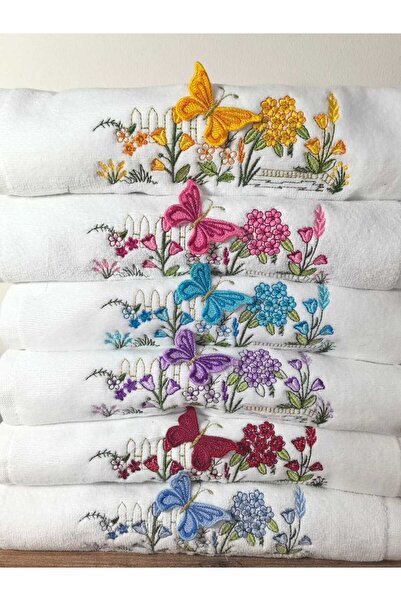 Peacock 6 قطع 3D مطرزة ثلاثية الأبعاد، منشفة مطبخ قطن 100% 30x50