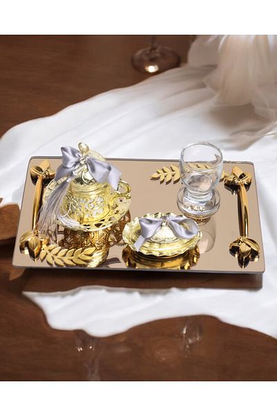 CyzHome Harmony Gold Groom Coffee Cup Tray