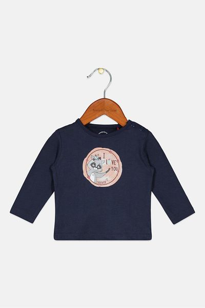 s.Oliver Toddlers Girl Graphic Print Long Sleeve Top, Navy