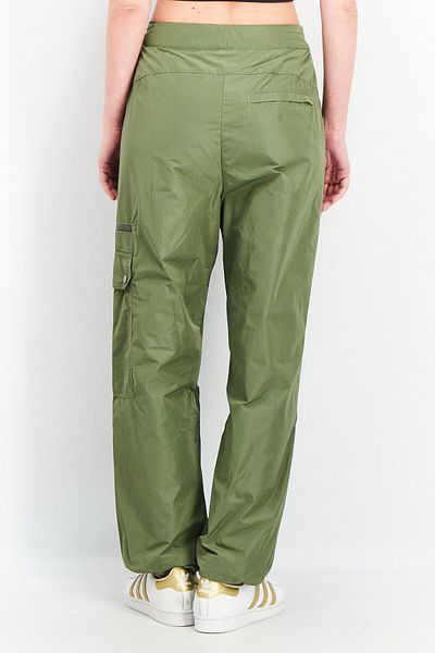 adidas Women High Waist Belted Solid Pants, Dark Green