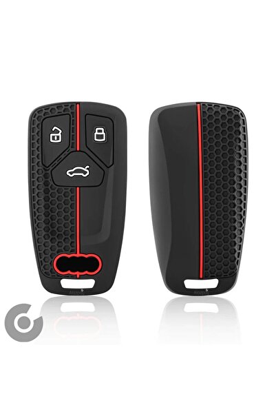 Alazpay Husă din silicon pentru chei pentru Audi A6 A5 A4 Q7 Q5 S4 S5 S7 B9 A4l 4M 8W TT TTS RS 8S (cu model roșu)