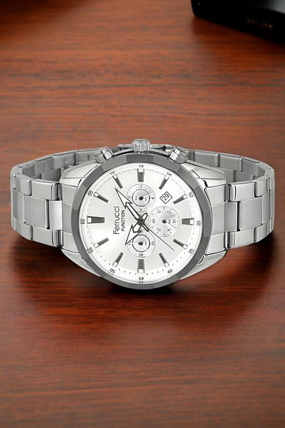 Ferrucci Function Men's Wrist Watch Silver-White Color Fcf.14075Fm.01 Bracelet Gift Sdfer119
