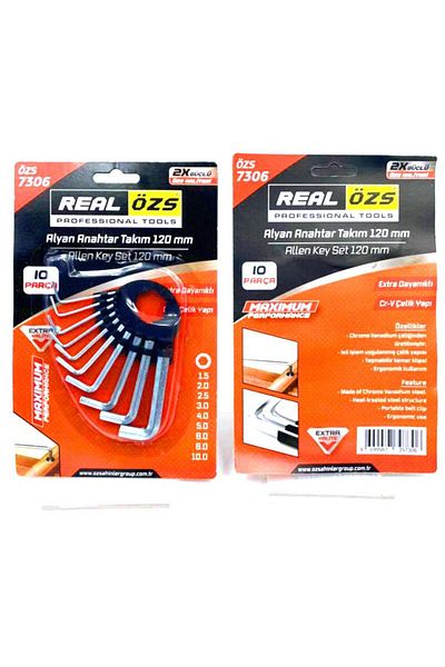 RubyBoutiques 10 Piece Card Allen Key Set 120Mm-No-1.5-10 (4767)