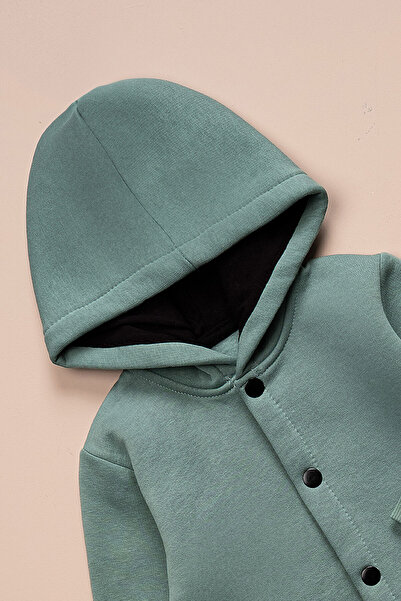 Beniizle Winter Children's Jumpsuit - 3 Thread, Hooded, Hooded, Double Pocket and Snap Button