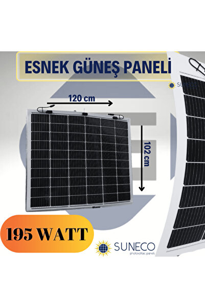 Suneco 195 Watt Yarı Esnek Güneş Paneli Half Cut Monokristal Solar Güneş Pane...