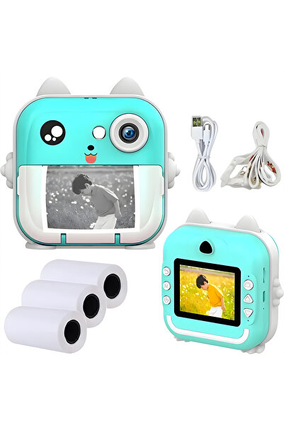 Cevval Q5 Termal Yazıcılı Anında Siyah Beyaz Baskılı Dijital Çocuk Fotoğraf Makinesi