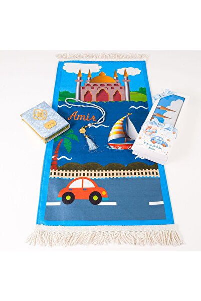 Happy times favors İsme Özel Çocuk İçin Seccade, Kuran, Tesbih Hediye Seti, H...