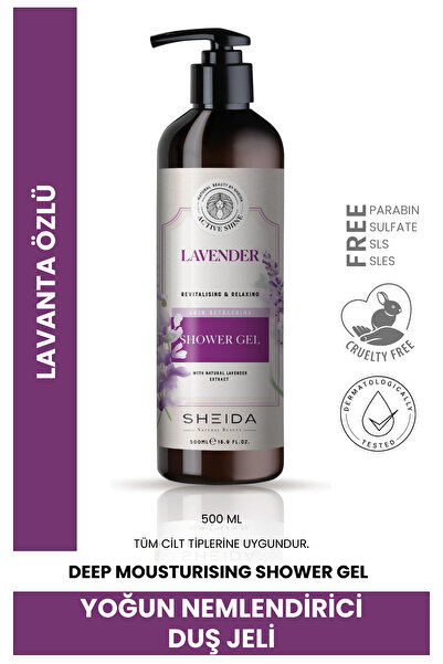 Sheida Active Shine Besleyici Yoğun Nemlendirici Ve Cilt Yumuşatıcı Duş Jeli 500 ml - Lavanta Özlü
