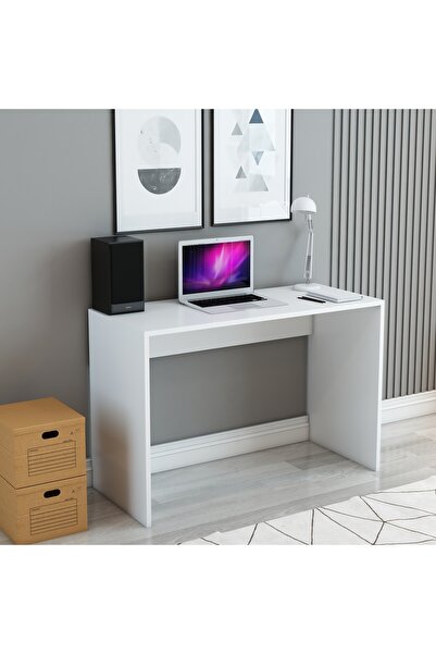 izcodesign Beyaz Ofis Masası – Modern Ders Çalışma ve Bilgisayar Masası | Fon...