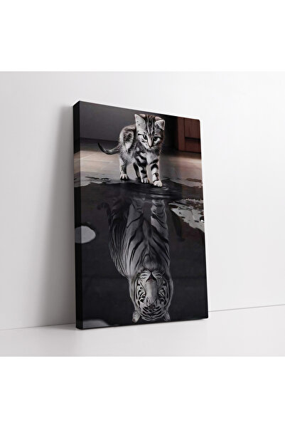 KOSS Dijital Αφηρημένη ζωγραφική σε καμβά με αντανάκλαση του νερού με γατάκια...