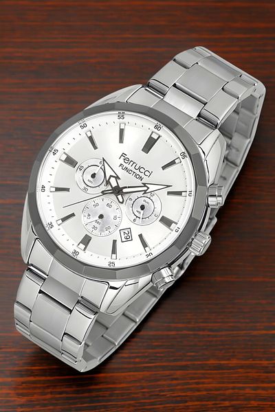 Ferrucci Function Men's Wrist Watch Silver-White Color Fcf.14075Fm.01 Bracelet Gift Sdfer119