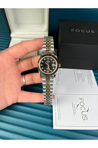 Focus 31MM ÇİFT RENK JUBİLE KORDON BAGET TAŞLI KADIN SAATİ 2 YIL GARANTİLİ SU GEÇİRMEZ