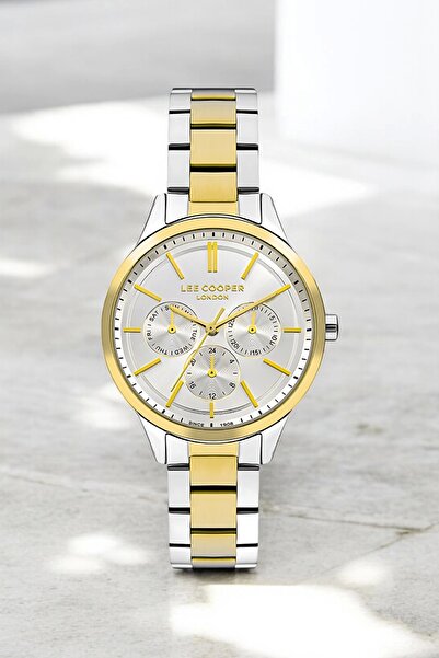 Lee Cooper Women's Wristwatch - Gold and Silver Color, Steel Cord and Case, Bracelet Gift Sdlc010
