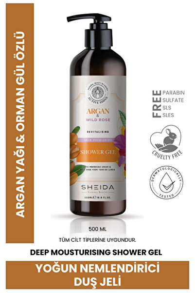 Sheida Active Shine Besleyici Yoğun Nemlendirici Ve Cilt Yumuşatıcı Duş Jeli 500 ml - Argan Özlü
