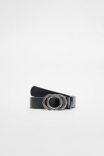 Stradivarius Twisted double buckle belt