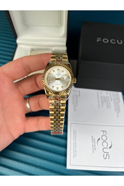 Focus FULL GOLD BAGET TAŞLI 31 MM KADIN SAATİ 2 YIL GARANTİLİ SU GEÇİRMEZ