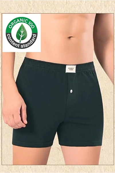 OMERA 4 Pieces, 100% Organic Cotton, Men's Button Boxers