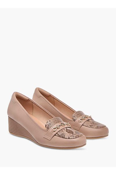 Le Confort Animal Print Loafers with Wedge Heels