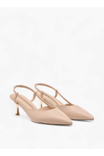 Flora Bella by Shoexpress Flora Bella Solid Slingback Slip-On Shoes with Stiletto Heels