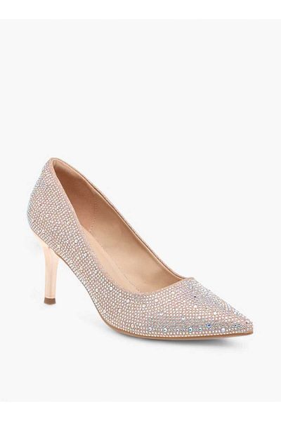 Flora Bella by Shoexpress Flora Bella Embellished Slip-On Pointed Toe Pumps with Stiletto Heels