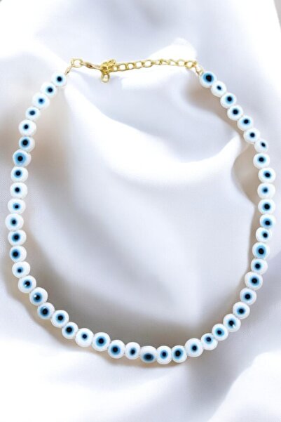 PETEK AKSESUAR Alaçatı Nazar Göz Kolye Beyaz