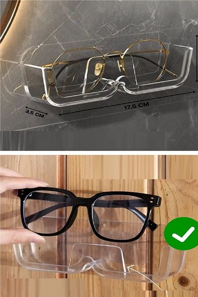 VB QUALITY Clear Glasses Rack Wall Sticking Eyeglasses Organizer Organizer Shelf