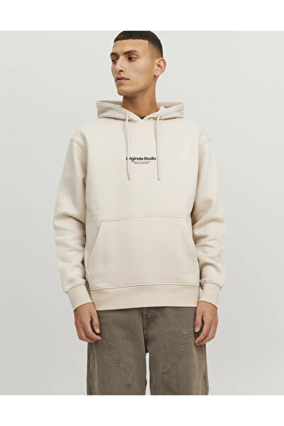 Jack & Jones Jack&Jones 12241687 Ανδρικό μπλουζάκι με κουκούλα σε μπεζ χρώμα - Jorvesterbro